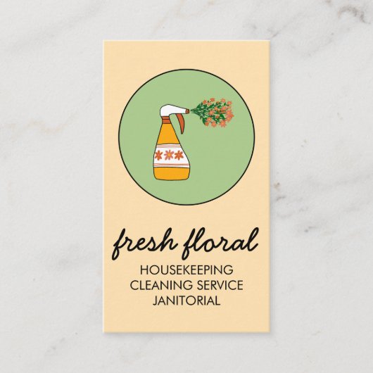 Kastflesflesje Logo voor schoonmaken van het huis Visitekaartje (Voorkant)
