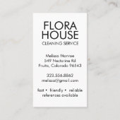 Kastflesflesje Logo voor schoonmaken van het huis Visitekaartje (Achterkant)