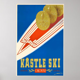 Kastle Ski Oostenrijk Oslo Alpen Bergen Sneeuw Poster
