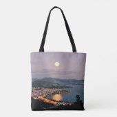 Kastoria, Griekenland (opschrift, Moonlight Night Tote Bag (Achterkant)