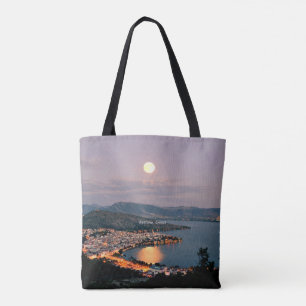 Kastoria, Griekenland (opschrift, Moonlight Night Tote Bag