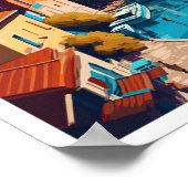 Kastoria Griekenland Reizen  Illustratie Poster (Hoek)