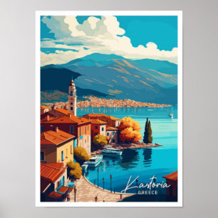 Kastoria Griekenland Reizen Illustratie Poster