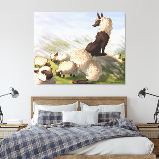 Kastraal Draggo Sheep Guardians - Stretched Canvas (Insitu (Slaapkamer))