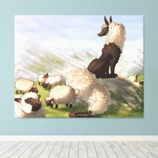 Kastraal Draggo Sheep Guardians - Stretched Canvas (Insitu (Houten vloer))