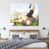Kastraal Draggo Sheep Guardians - Stretched Canvas Afdruk (Insitu (Slaapkamer))