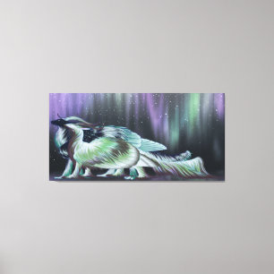 Kastraal True Aurora Dragon Pair Canvas Afdruk
