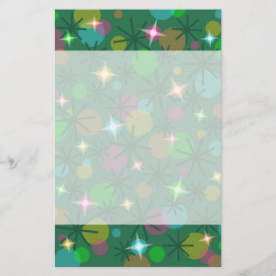 Kastruitkoptekst en voettekst voor kerstlampjes briefpapier