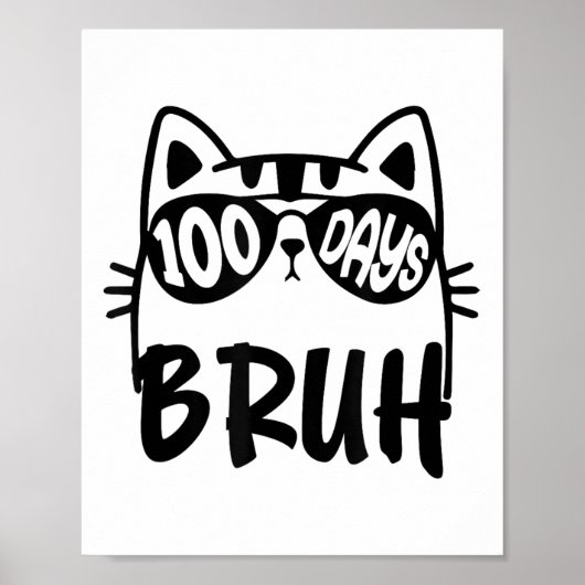 Kat 100ste Dag van de School Leraar Jongens 100 Da Poster (Voorkant)