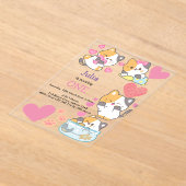 kat 1 kindmeisje acryl uitnodigingen (Laagn)