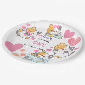 kat 1 kindmeisje papieren bordje (Gekanteld)