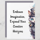 Kat 1 Kitten en hoge hoed waterverf (Voorkant / Achterkant)