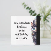 Kat 1 Kitten en hoge hoed waterverf Kaart (Staand voorkant)