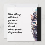 Kat 1 Kitten en hoge hoed waterverf Kaart (Achterkant)