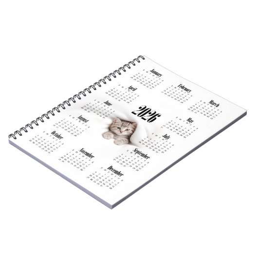 Kat 2026 Kalender Notitieboek (Linkerzijde)