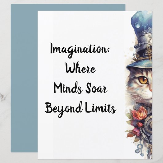 Kat 2 Kitten met rozen en hoge hoed waterverf (Voorkant / Achterkant)