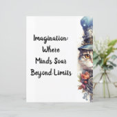 Kat 2 Kitten met rozen en hoge hoed waterverf (Staand voorkant)