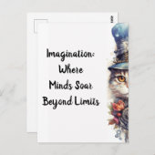 Kat 2 Kitten met rozen en hoge hoed waterverf Briefkaart (Voorkant / Achterkant)