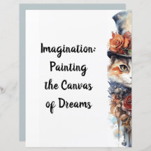 Kat 3 Kitten met rozen waterverf