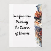 Kat 3 Kitten met rozen waterverf Briefkaart (Voorkant)