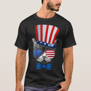 Kat 4 juli Amerikaanse vlagpatriottische vrouwen T-shirt