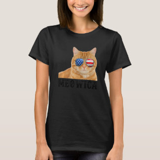 Kat 4 juli Kitten Amerikaanse vlag T-shirt