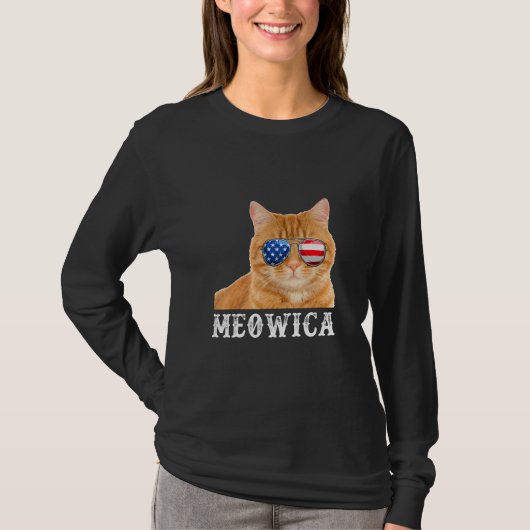 Kat 4 juli Kitten Merica Verenigde Staten Amerikaa T-shirt (Voorkant)