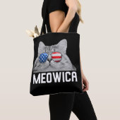 Kat 4 juli Mannen Women USA American Flag Tote Bag (Dichtbij)