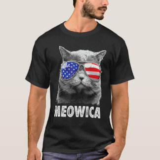 Kat 4 juli Meowica Meisjes Jongens Amerikaanse Vla T-shirt