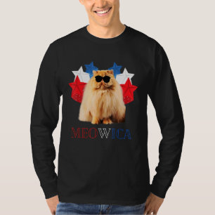 Kat 4 juli Meowica Merica Mannen Usa American Fl T-shirt