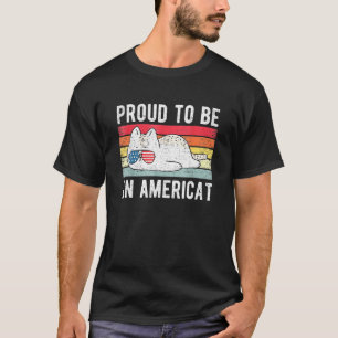 Kat 4 juli Meowica Merica Mannen Usa American Fl T-shirt