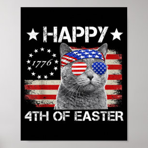 Kat 4 juli Meowica Merica Mannen USA Amerikaans Poster