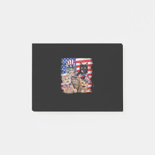Kat 4 juli Vrijheid Amerikaanse vlag Zonnebrillen Post-it® Notes (Voorkant)