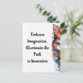 Kat 4 Kitten met rozen waterverf Briefkaart (Staand voorkant)