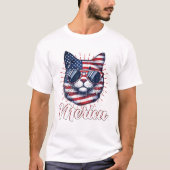 Kat 4 van juli Patriottisch T-shirt (Voorkant)