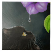 Kat 514 zwart Perzisch Tegeltje (Voorkant)