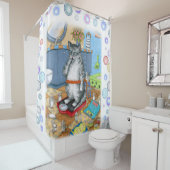 Kat 579 Grappige kat Douchegordijn (In situ)