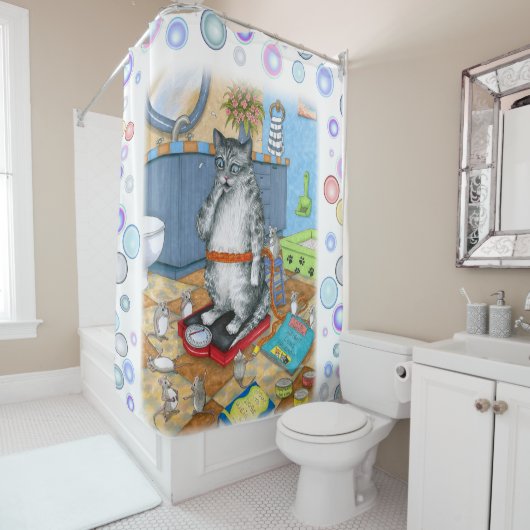 Kat 579 Grappige kat Douchegordijn (In situ)