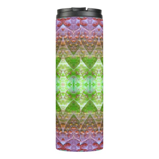 Kat 5 uit brons en groen leder thermosbeker (Achterkant)