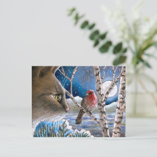 Kat 600 vogel briefkaart (Staand voorkant)