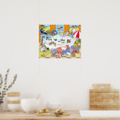 Kat 601 grappige katten in bad poster (Keuken)