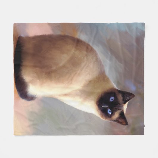 Kat 613 siamese fleece deken (Voorkant (Horizontaal))