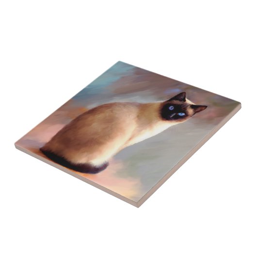 Kat 613 siamese tegeltje (Zijkant)