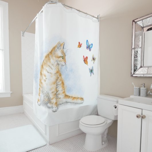 Kat 616-vlinder douchegordijn (In situ)