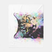 Kat 618 wit fleece deken (Voorkant)