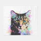 Kat 618 wit fleece deken (Voorkant (Horizontaal))