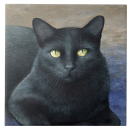 Kat 621 zwarte kat tegeltje