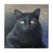 Kat 621 zwarte kat tegeltje (Voorkant)