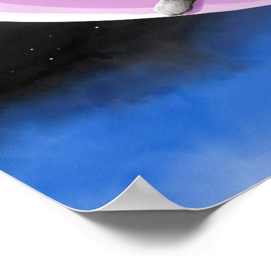 kat 661 Roze maan Poster (Hoek)