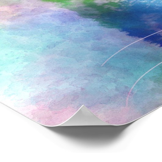 kat 663 meerkleurige kat poster (Hoek)